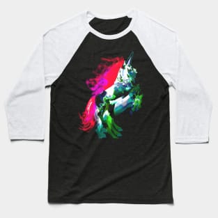 EDM Rave Psychedelic trippy new age colorful horse Baseball T-Shirt